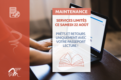 Maintenance de logiciel à la biblio ce samedi 22 août : services limités !